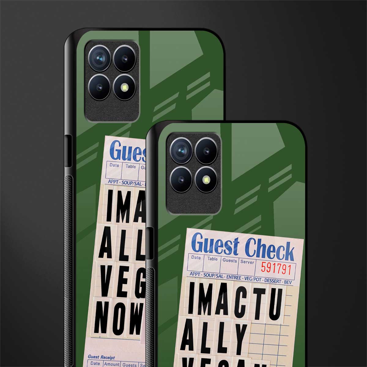 i'm vegan glass case for realme 8i image-2