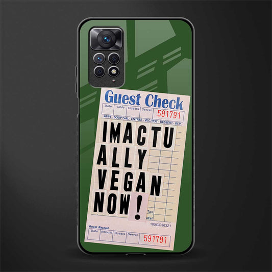 i'm vegan back phone cover | glass case for redmi note 11 pro plus 4g/5g