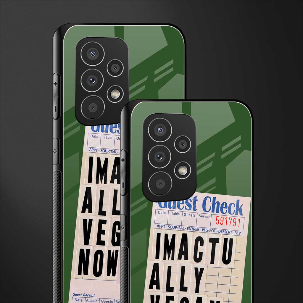 i'm vegan back phone cover | glass case for samsung galaxy a23