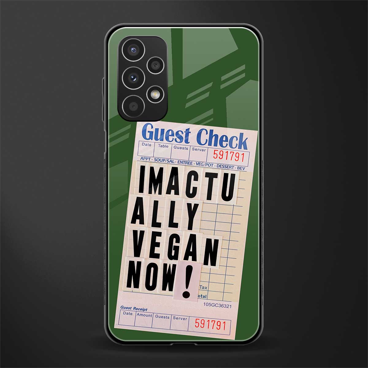 i'm vegan back phone cover | glass case for samsung galaxy a13 4g