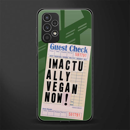 i'm vegan back phone cover | glass case for samsung galaxy a13 4g