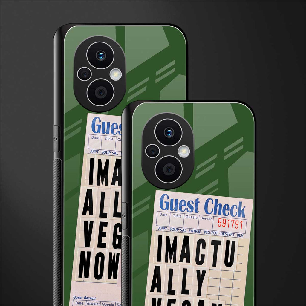 i'm vegan back phone cover | glass case for oppo f21 pro 5g