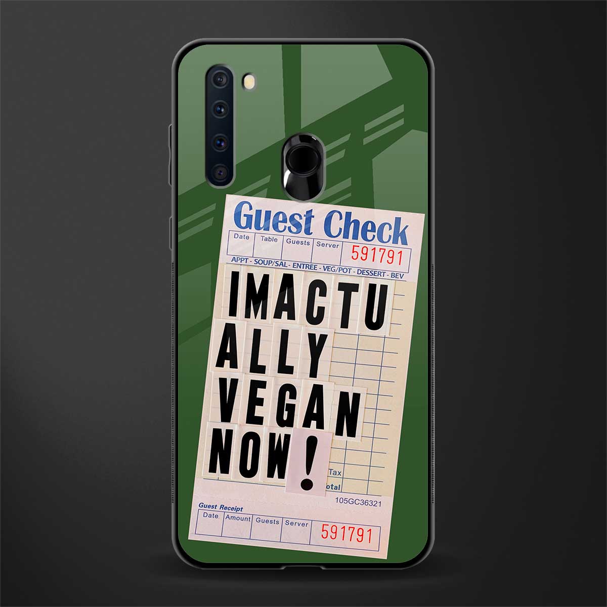 i'm vegan glass case for samsung a21 image