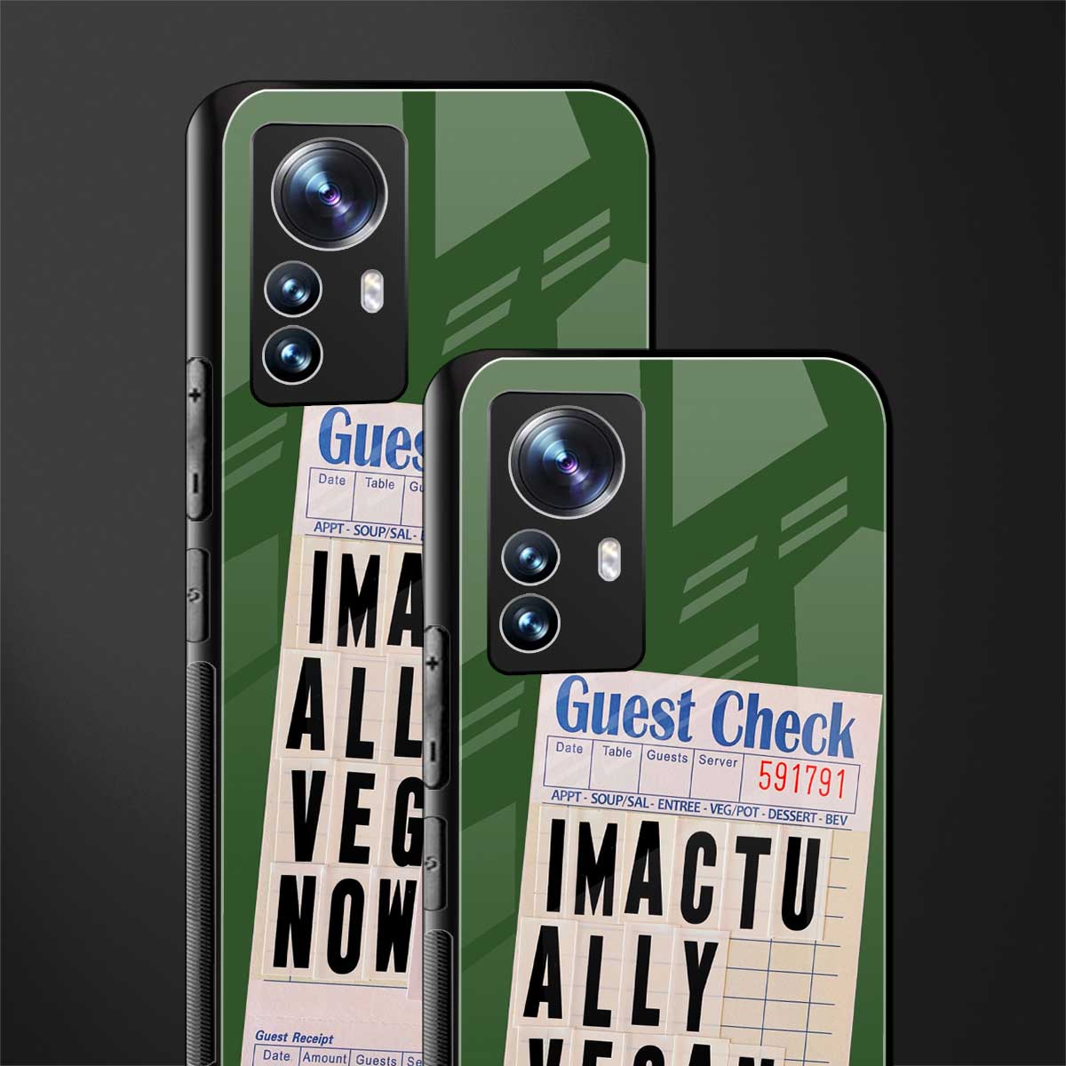 i'm vegan back phone cover | glass case for xiaomi 12 pro