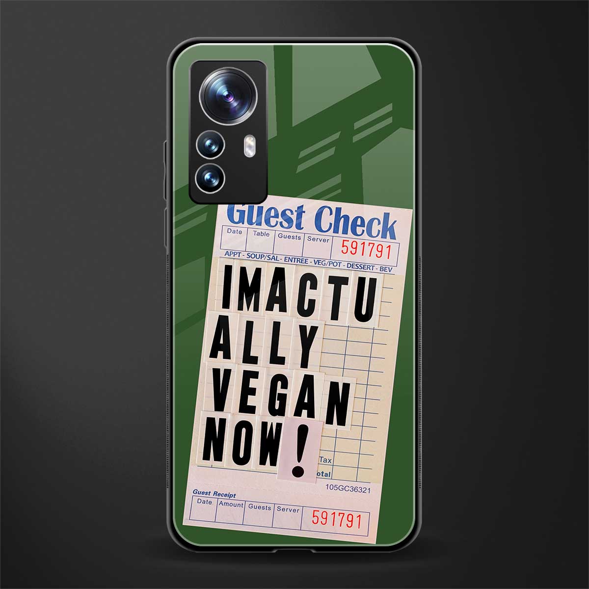i'm vegan back phone cover | glass case for xiaomi 12 pro