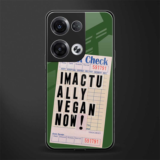 i'm vegan back phone cover | glass case for oppo reno 8