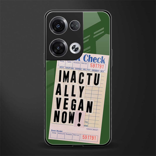 i'm vegan back phone cover | glass case for oppo reno 8 pro