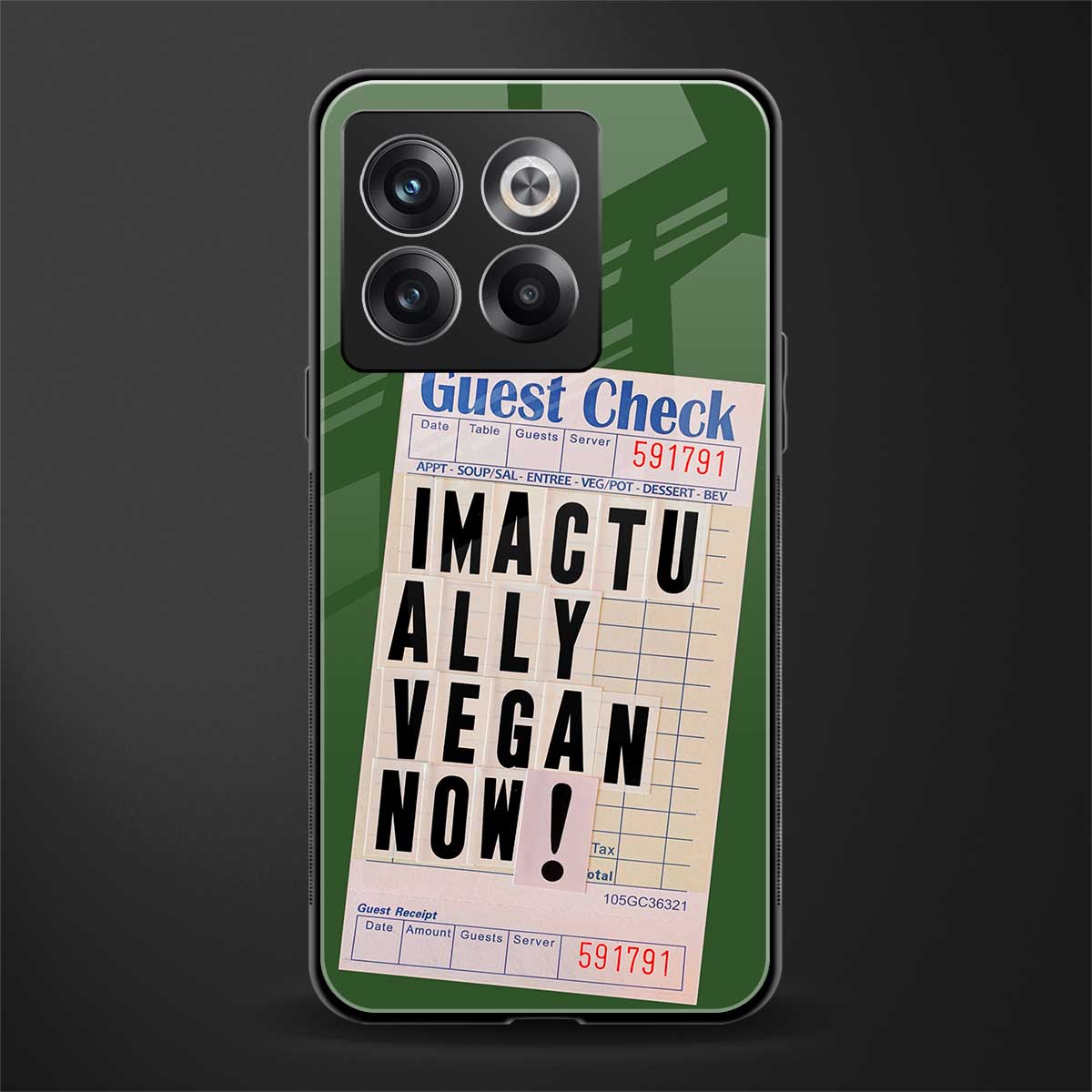 i'm vegan back phone cover | glass case for oneplus 10t