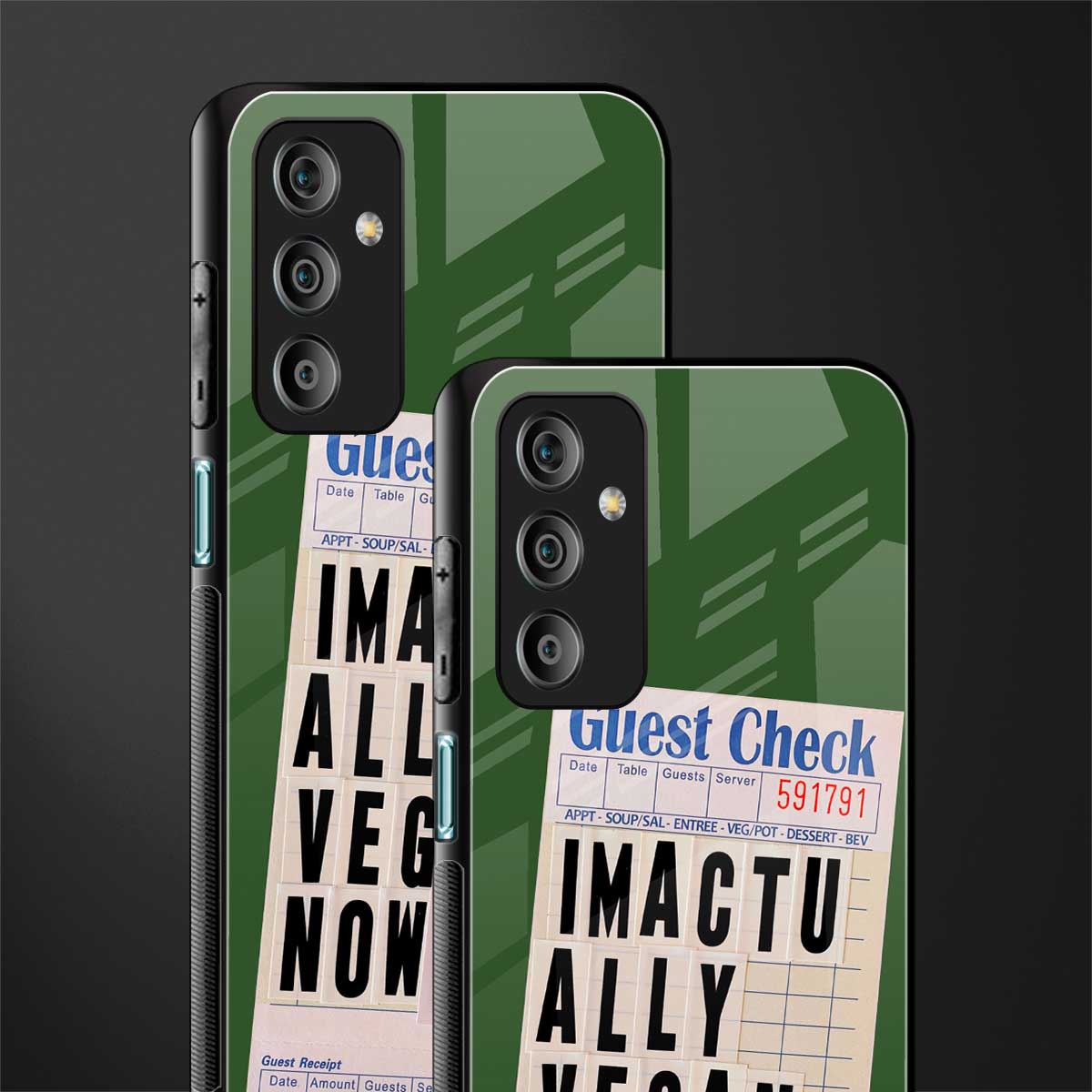 i'm vegan back phone cover | glass case for samsung galaxy f23 5g