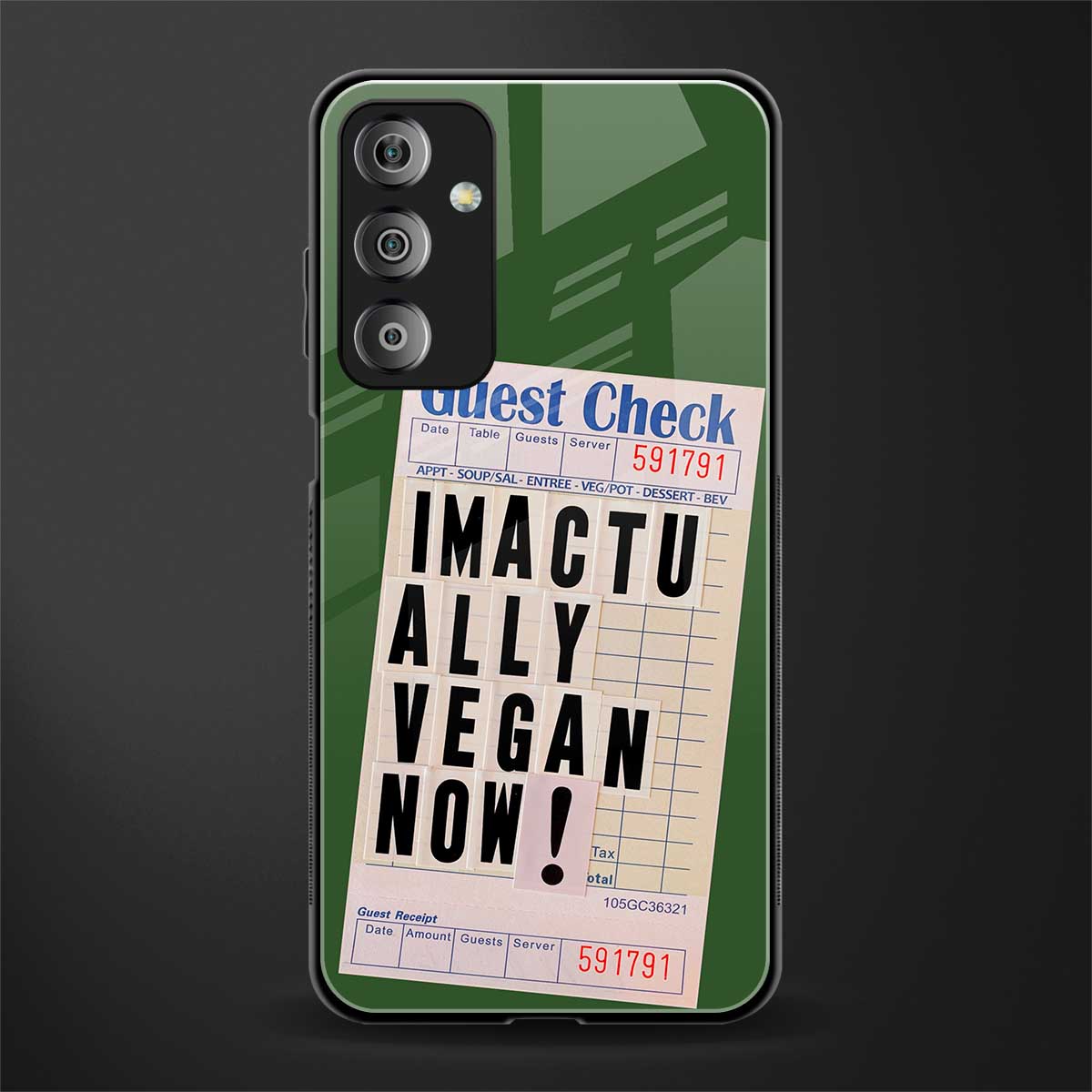 i'm vegan back phone cover | glass case for samsung galaxy f23 5g