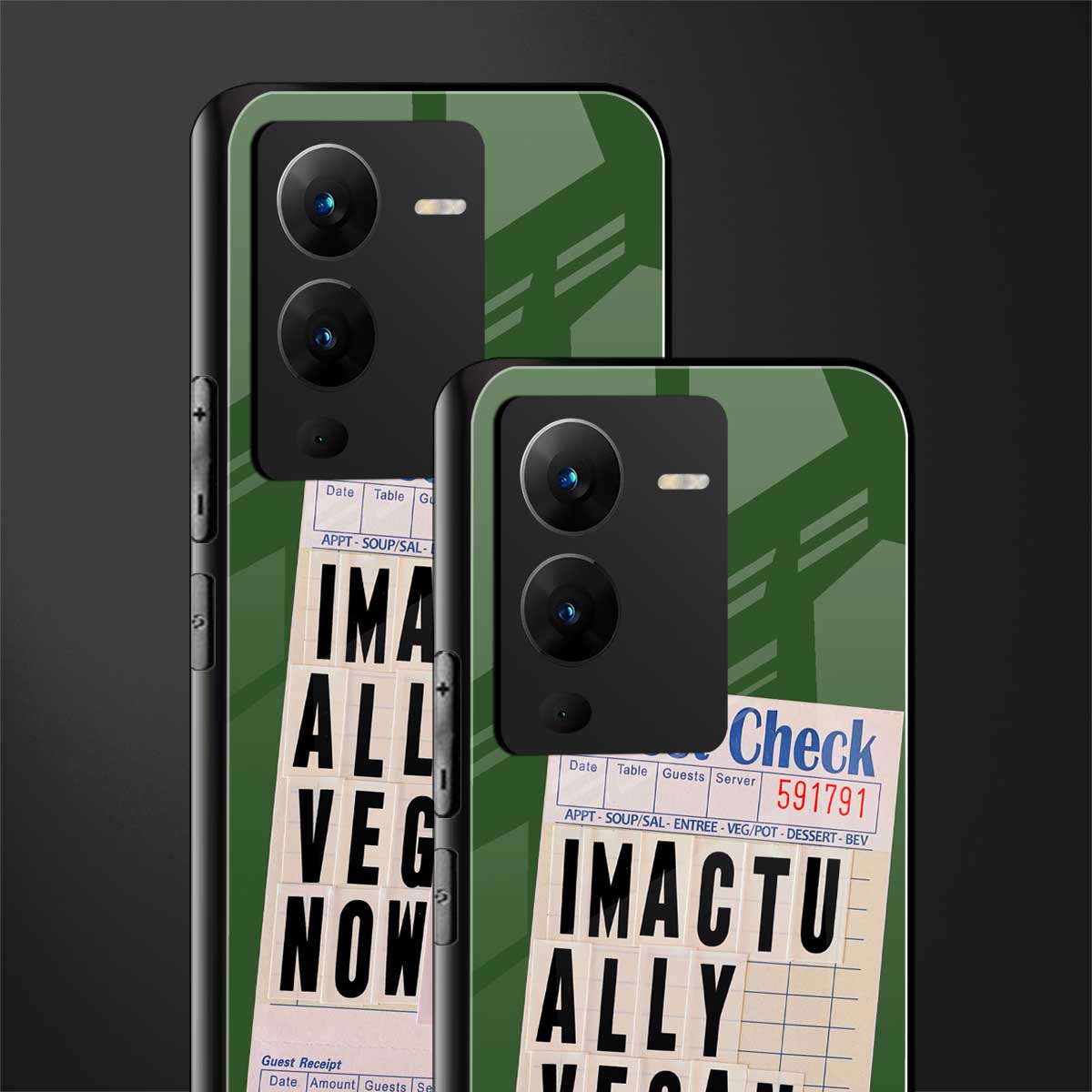 i'm vegan back phone cover | glass case for vivo v25 pro 5g