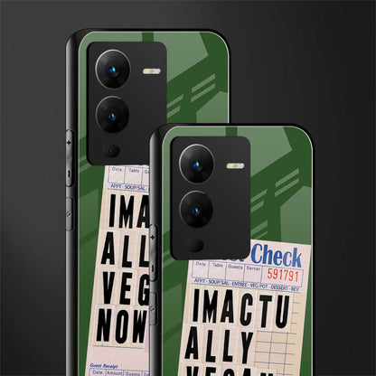 i'm vegan back phone cover | glass case for vivo v25 pro 5g