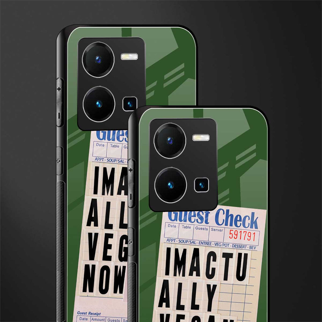 i'm vegan back phone cover | glass case for vivo y35 4g