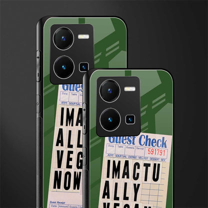 i'm vegan back phone cover | glass case for vivo y35 4g