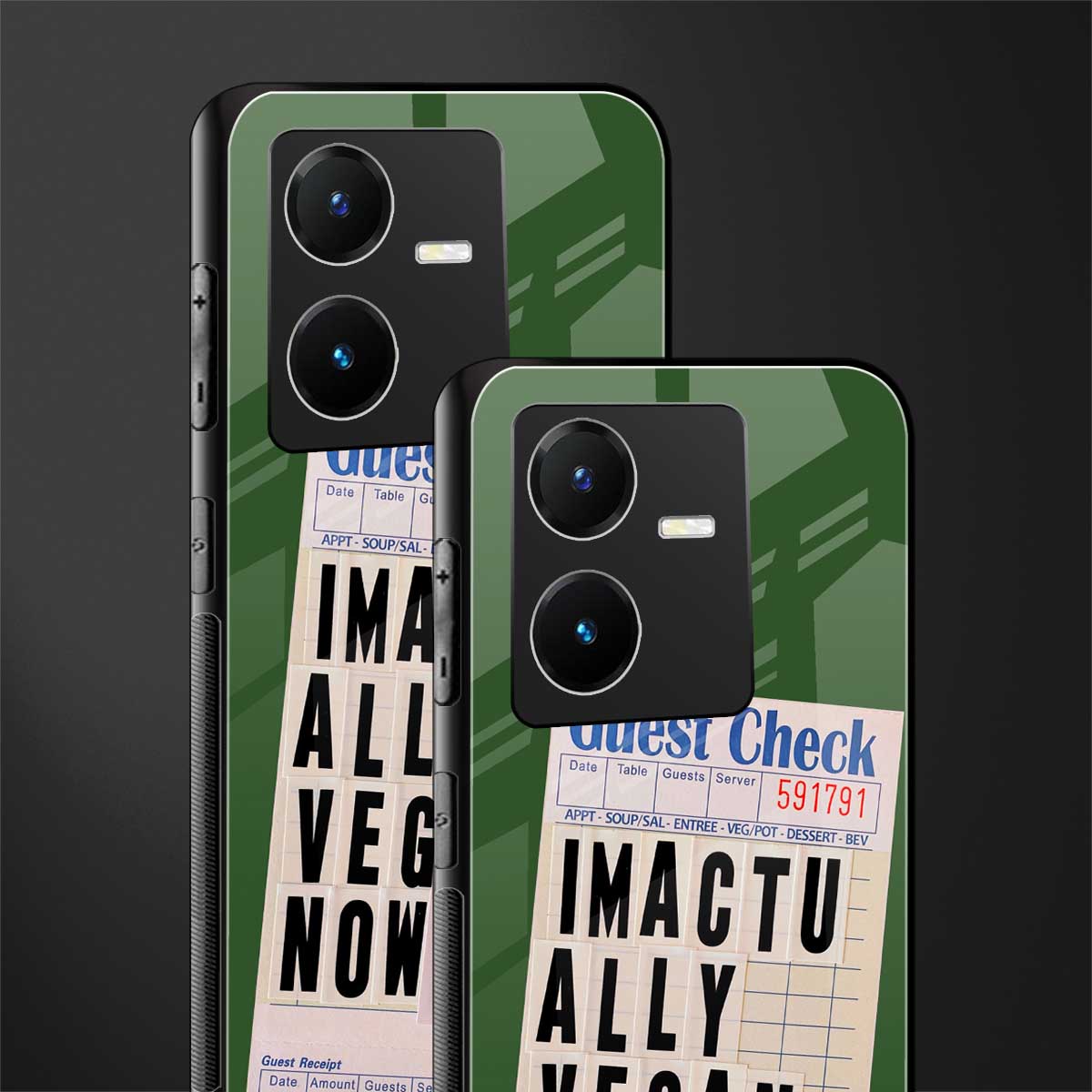 i'm vegan back phone cover | glass case for vivo y22