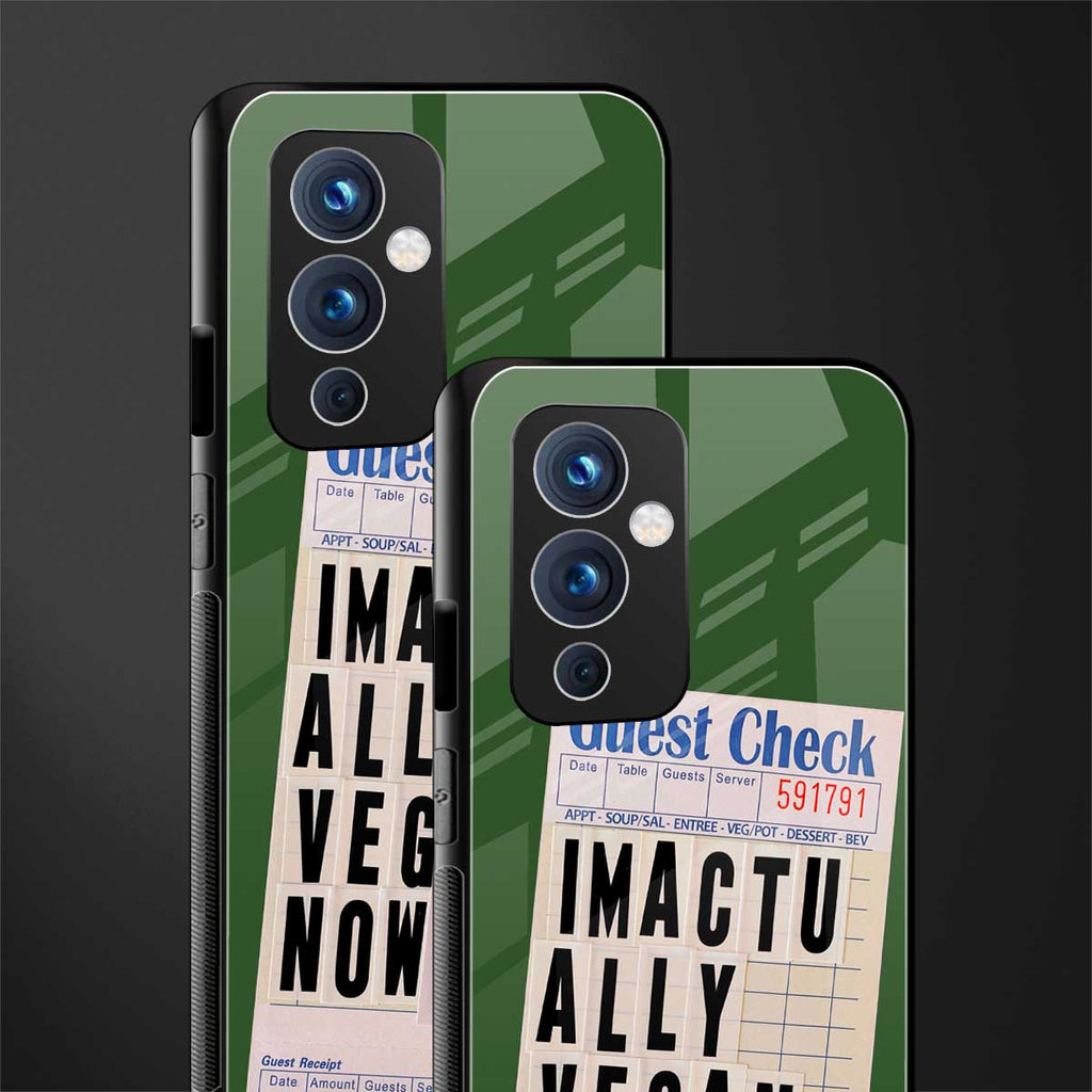 i'm vegan back phone cover | glass case for oneplus 9