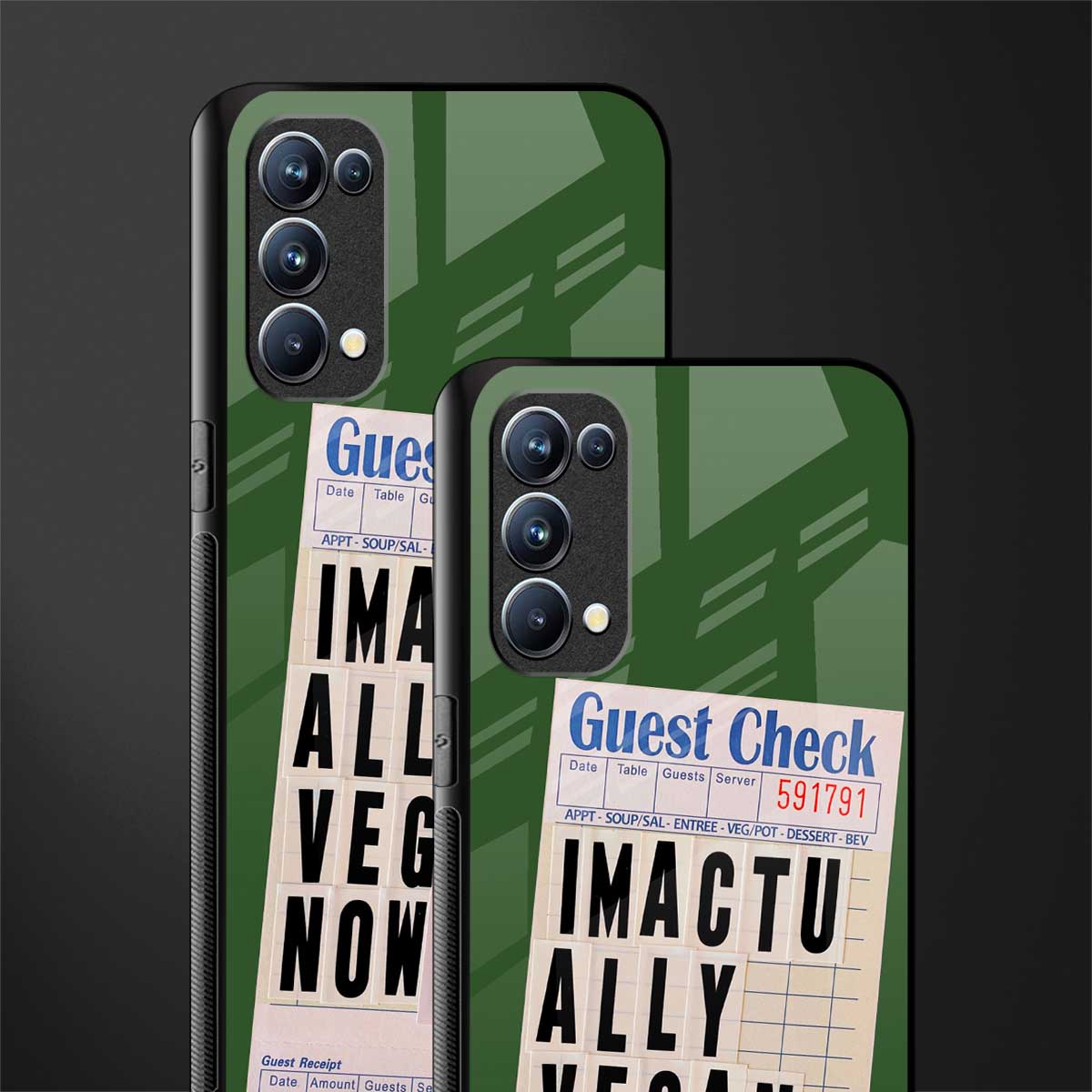 i'm vegan back phone cover | glass case for oppo reno 5