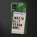 i'm vegan back phone cover | glass case for vivo v21e 4g