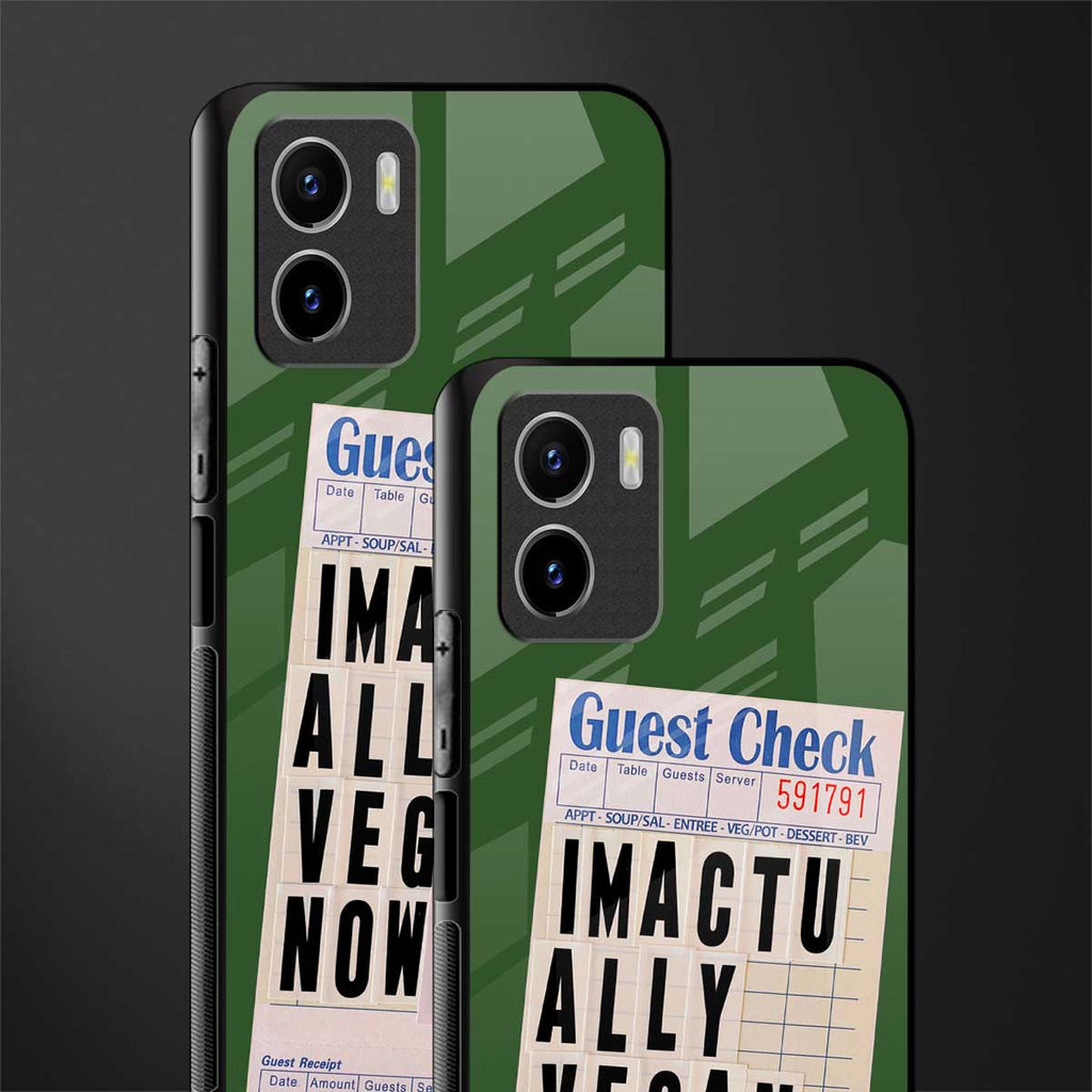 i'm vegan back phone cover | glass case for vivo y72