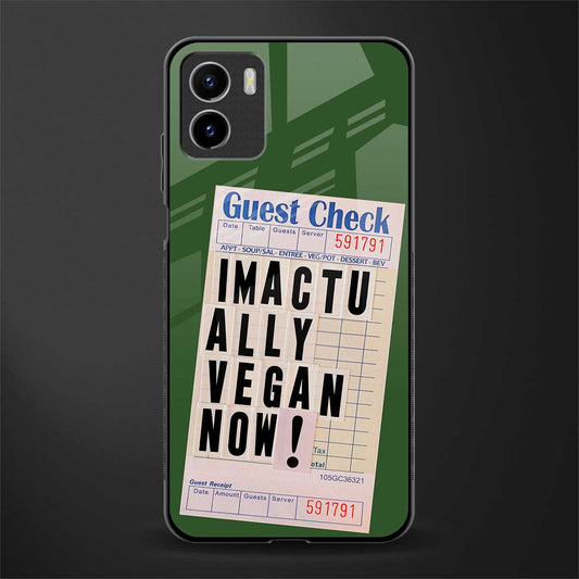 i'm vegan back phone cover | glass case for vivo y72