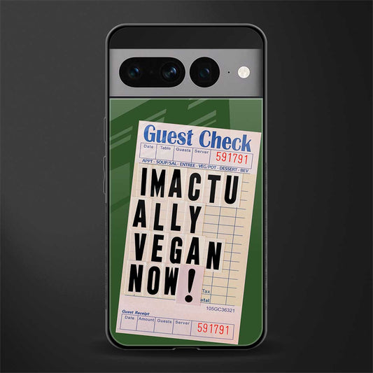 i'm vegan back phone cover | glass case for google pixel 7 pro