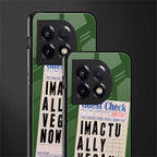 i'm vegan back phone cover | glass case for oneplus 11