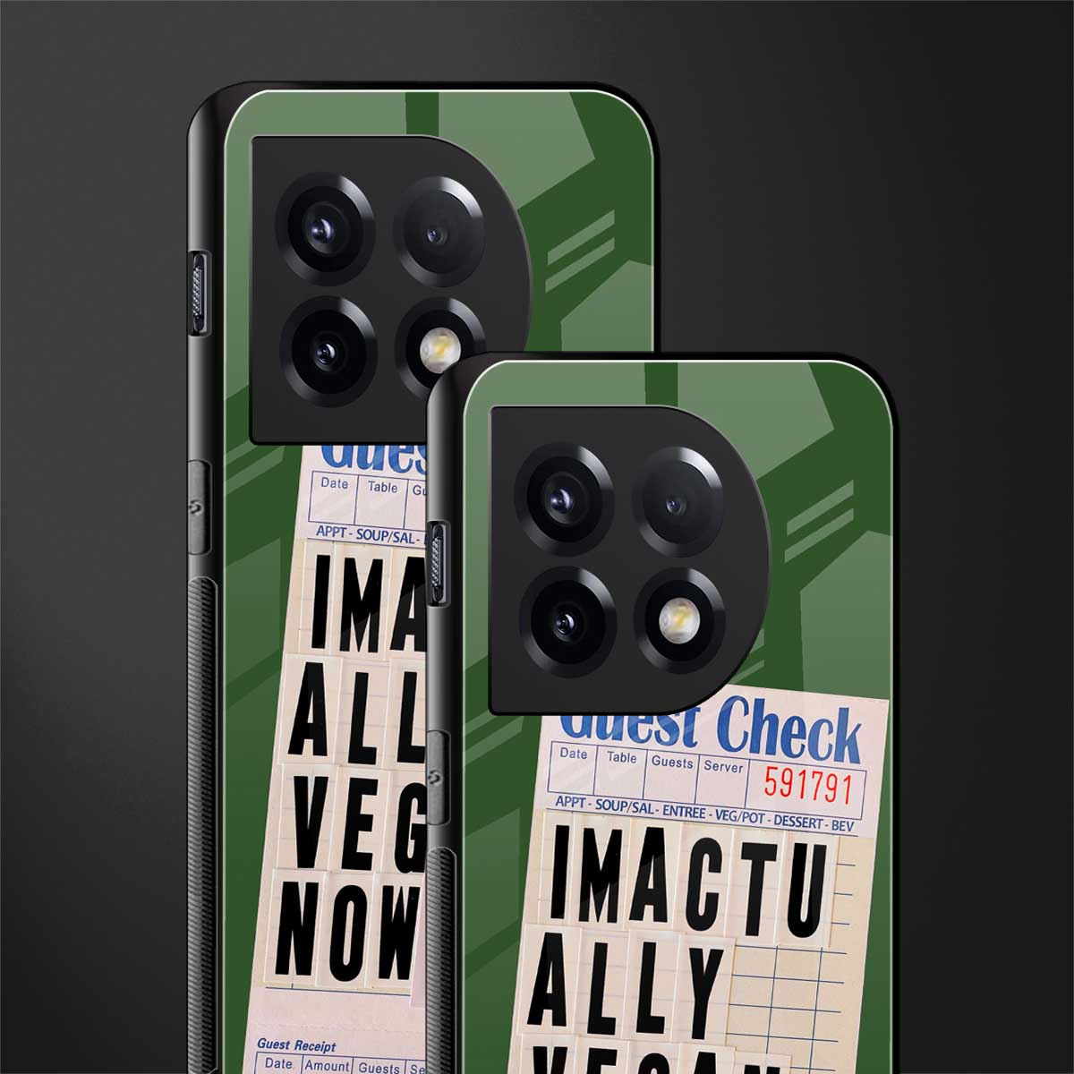 i'm vegan back phone cover | glass case for oneplus 11