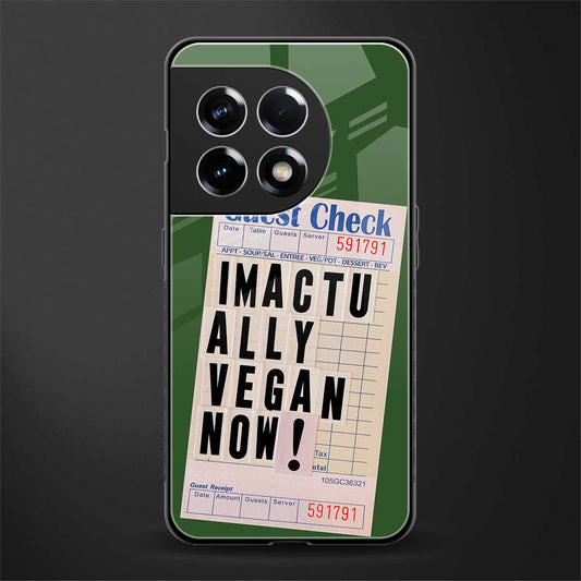 i'm vegan back phone cover | glass case for oneplus 11r