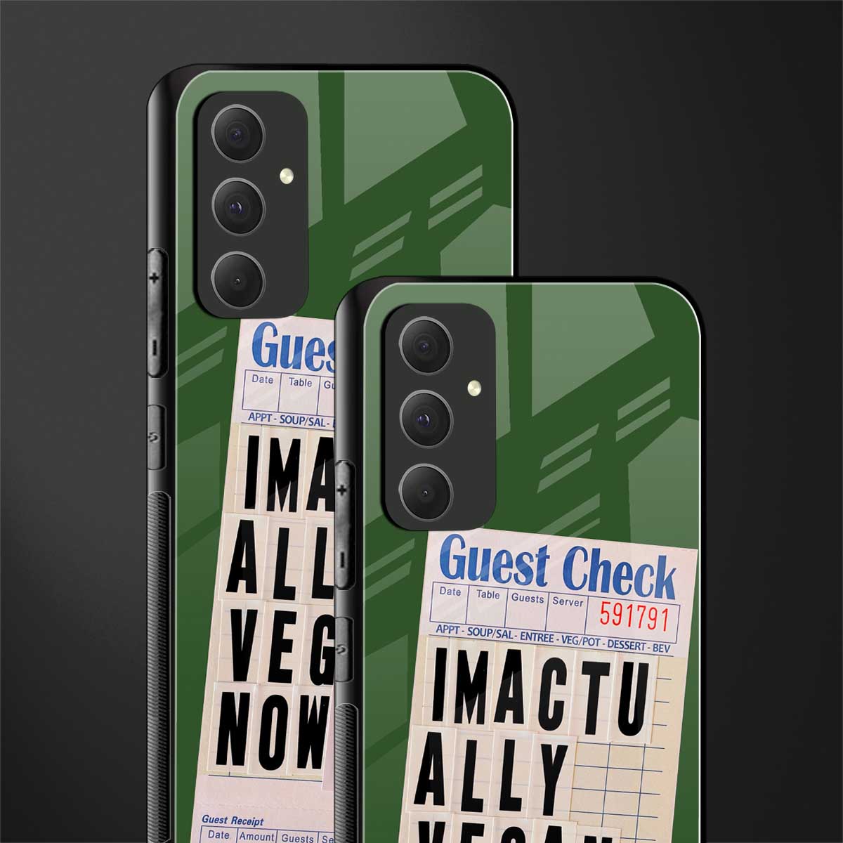 i'm vegan back phone cover | glass case for samsung galaxy a54 5g
