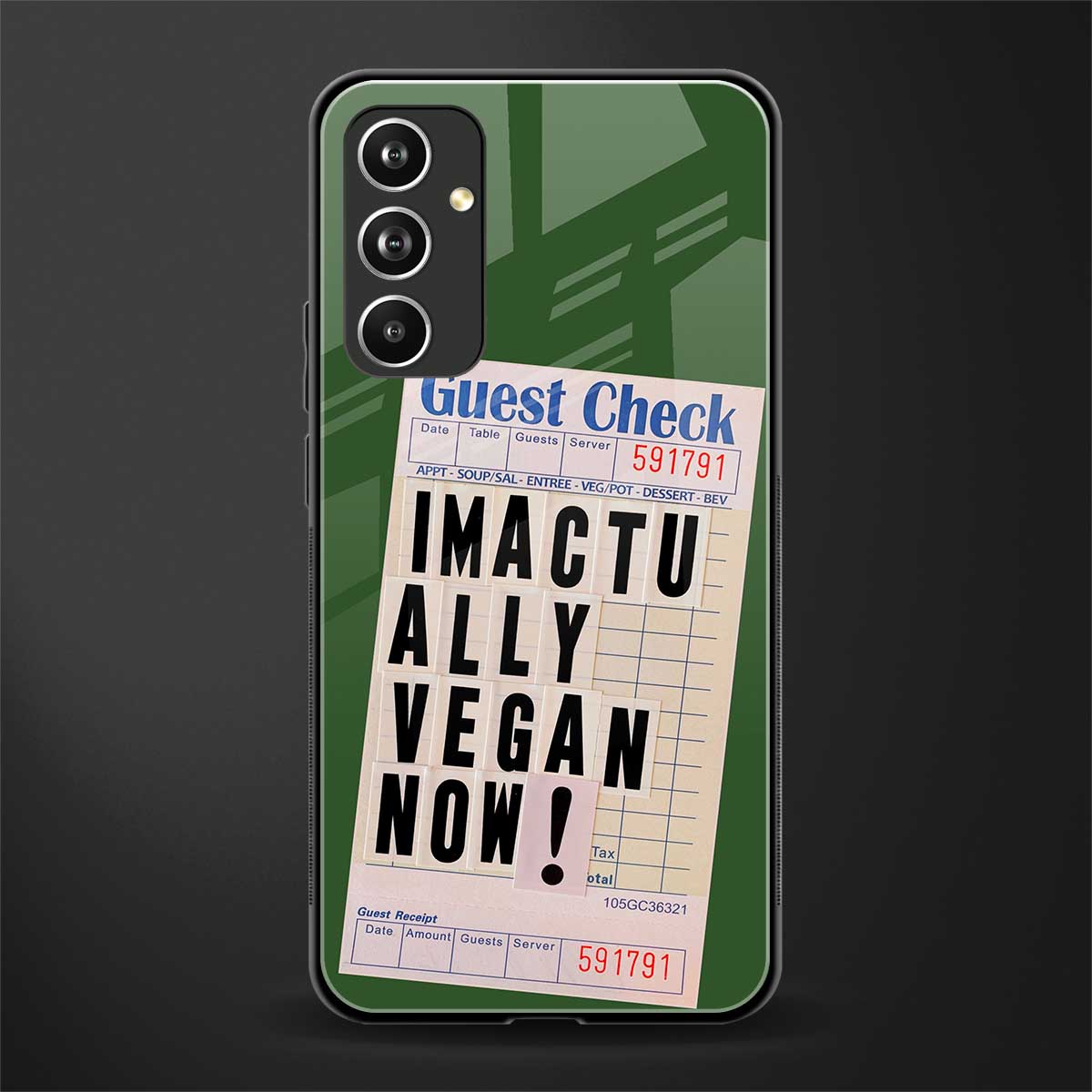 i'm vegan back phone cover | glass case for samsung galaxy a54 5g
