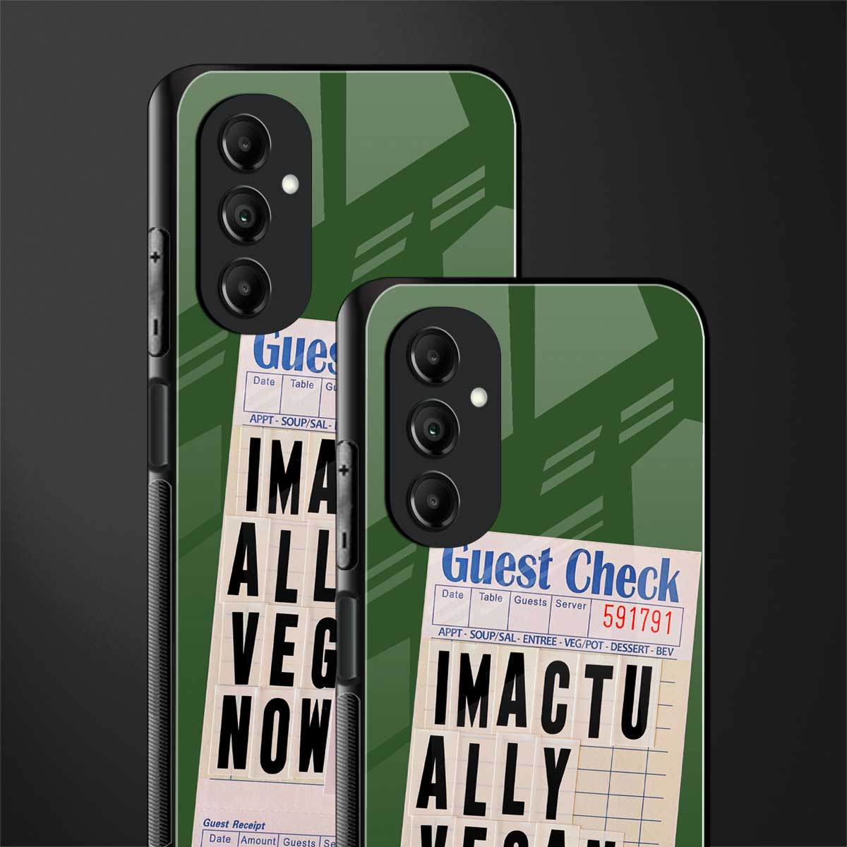 i'm vegan back phone cover | glass case for samsung galaxy a14 5g