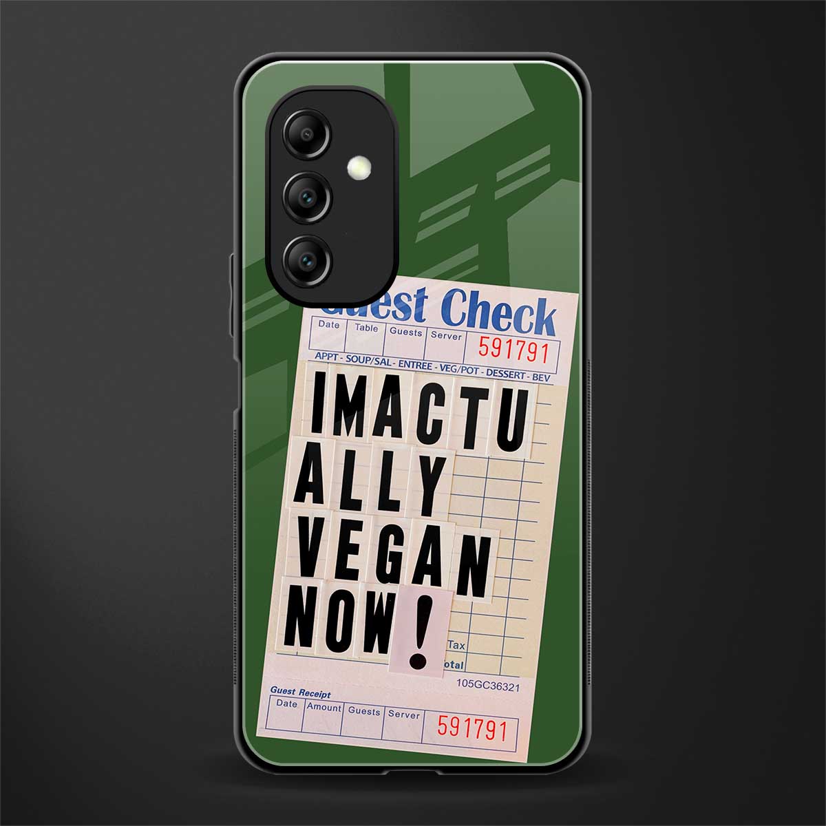 i'm vegan back phone cover | glass case for samsung galaxy a14 5g