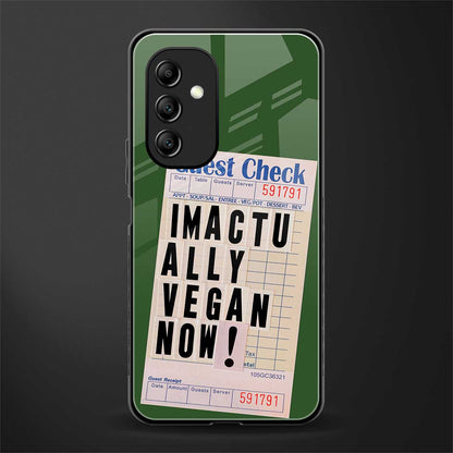 i'm vegan back phone cover | glass case for samsung galaxy a14 5g