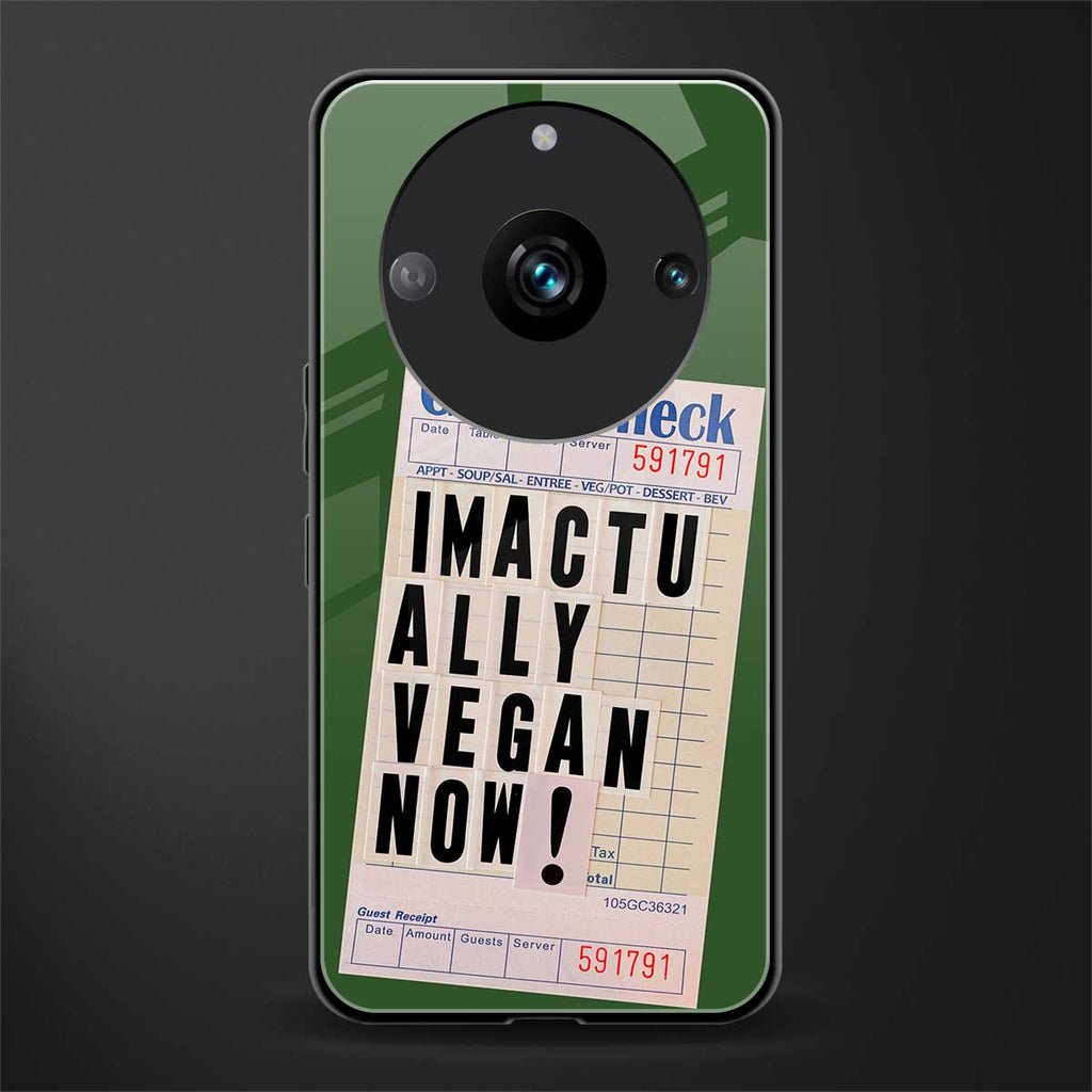 i'm vegan back phone cover | glass case for realme 11 pro 5g