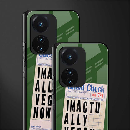 i'm vegan back phone cover | glass case for vivo t1 44w 4g