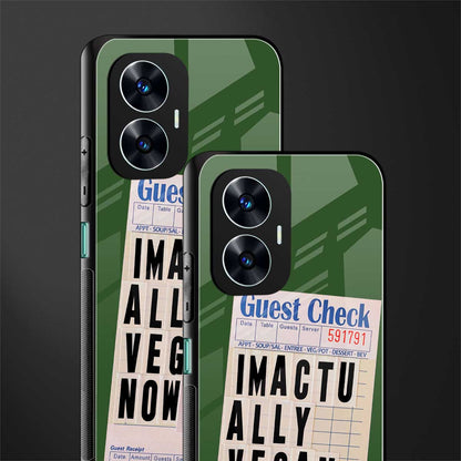 i'm vegan back phone cover | glass case for realme c55
