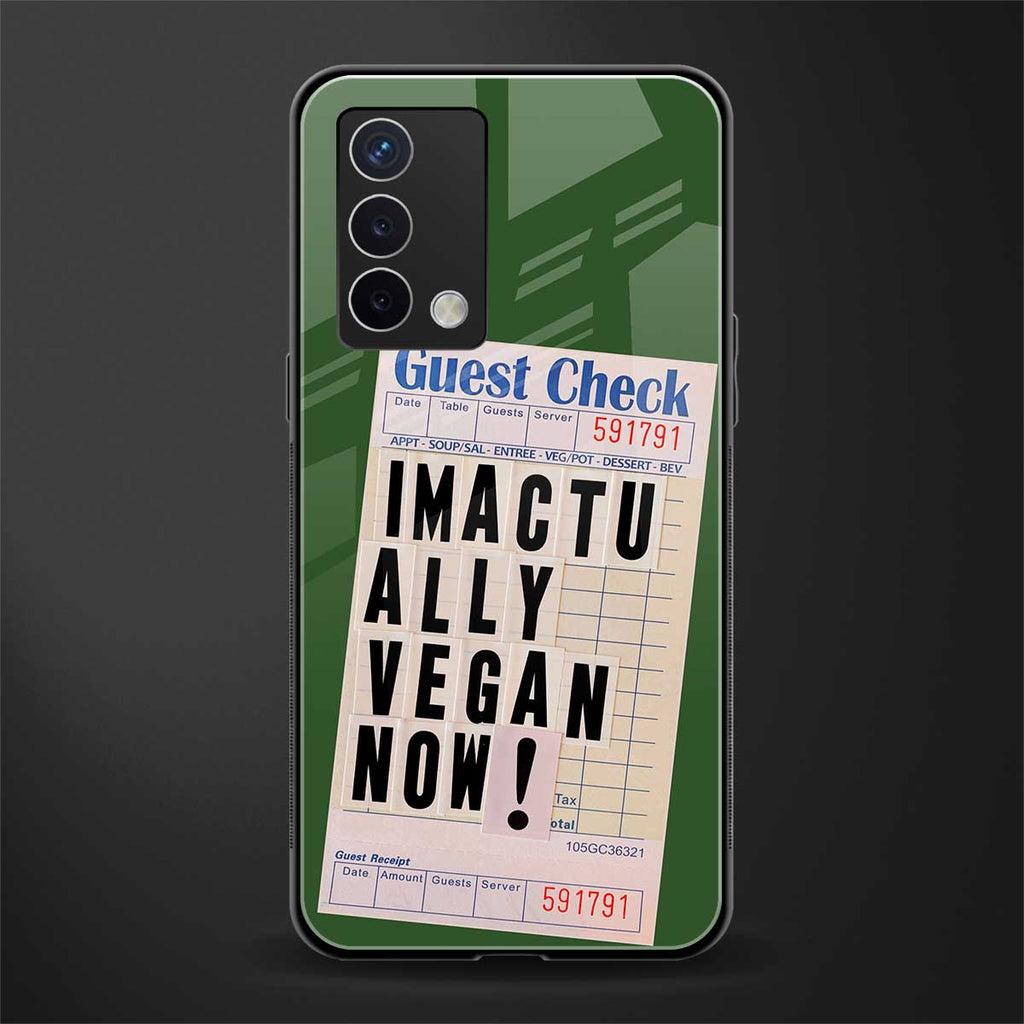 i'm vegan back phone cover | glass case for oppo a74 4g