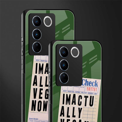 i'm vegan back phone cover | glass case for vivo v27 pro 5g