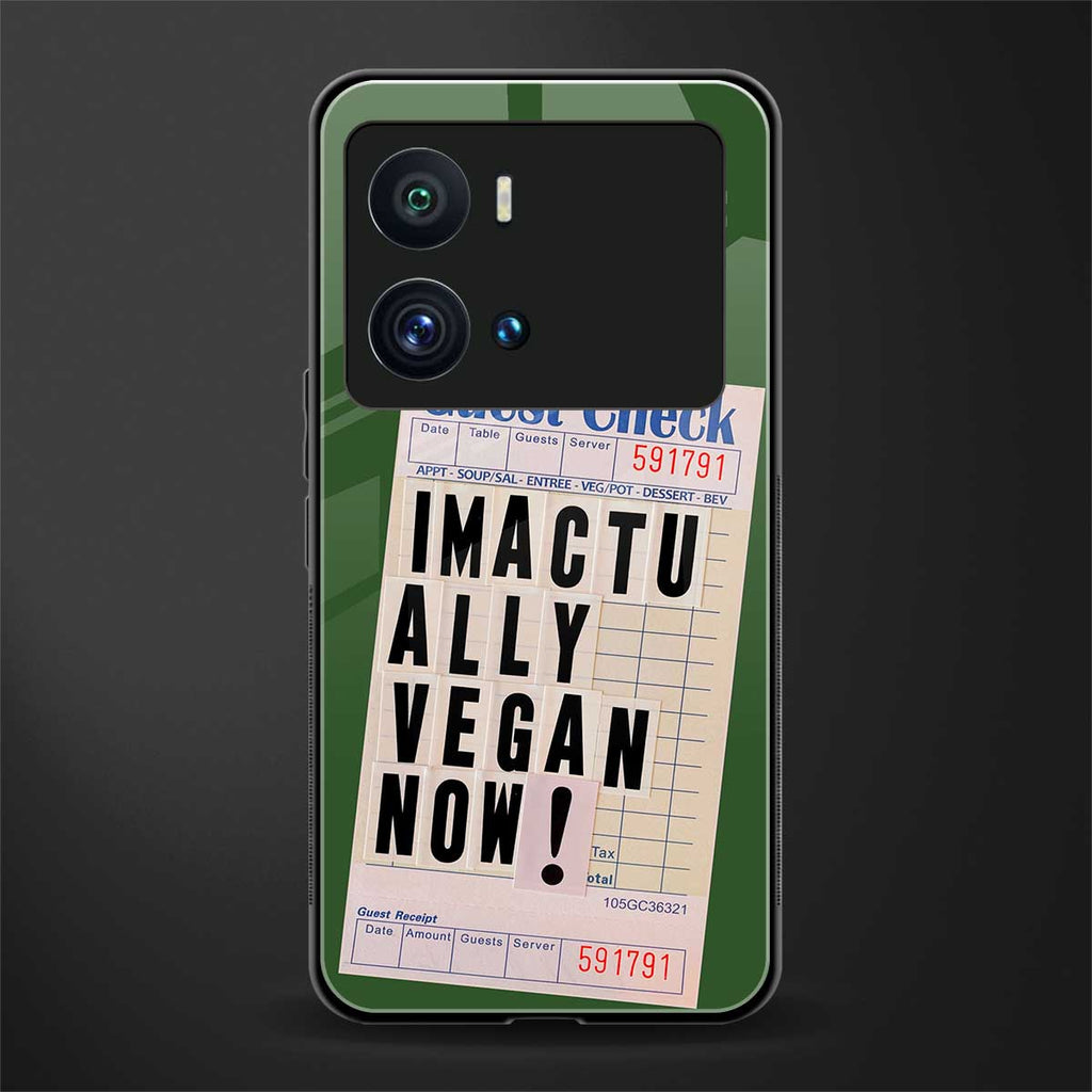 i'm vegan back phone cover | glass case for iQOO 9 Pro