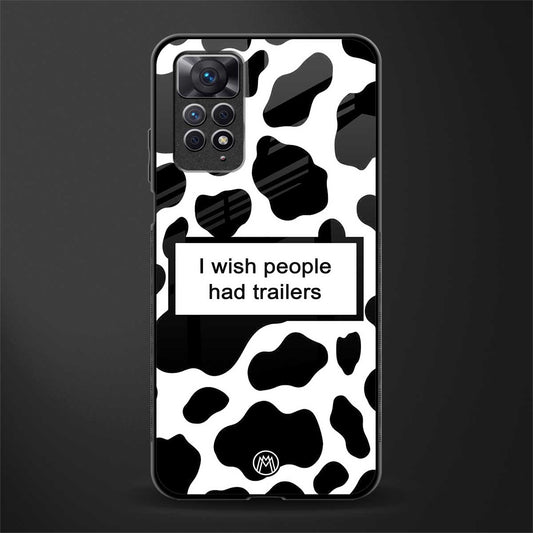 i wish people had trailers back phone cover | glass case for redmi note 11 pro plus 4g/5g