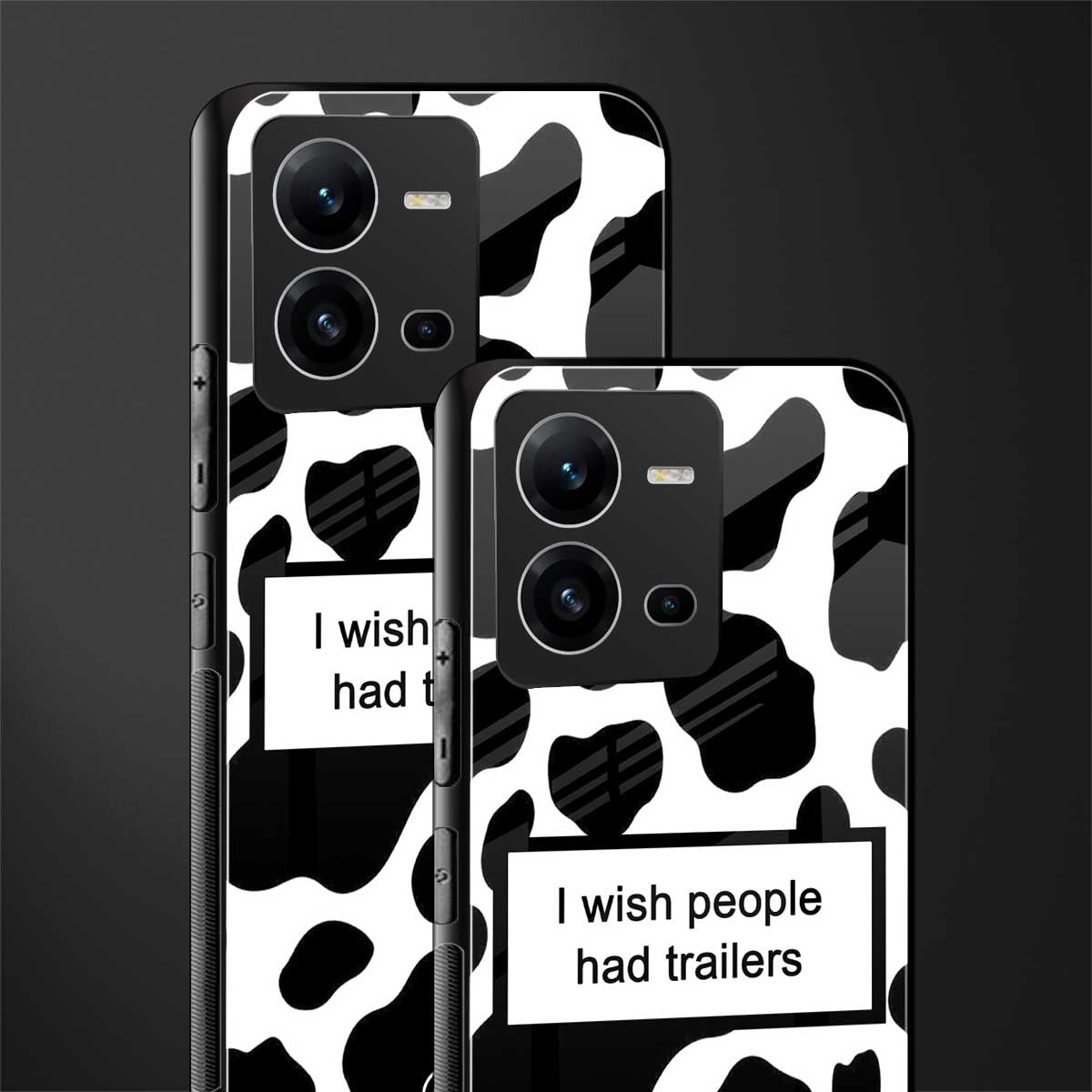 i wish people had trailers back phone cover | glass case for vivo v25-5g