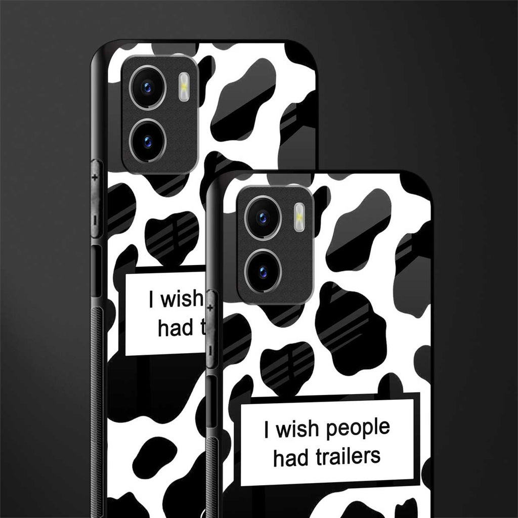 i wish people had trailers back phone cover | glass case for vivo y72