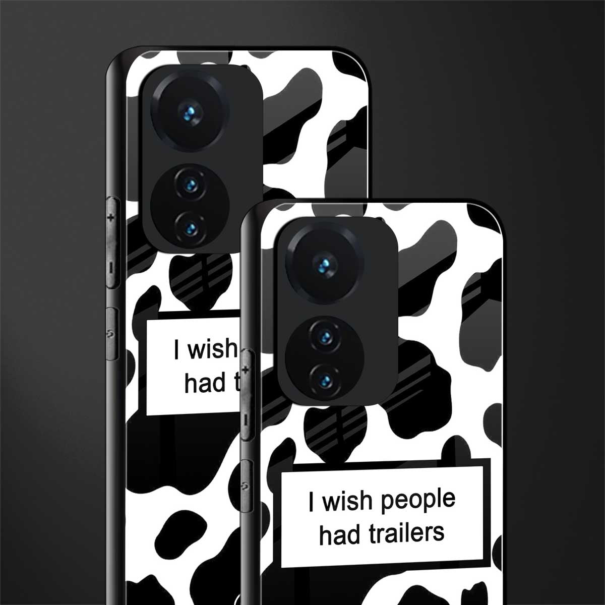 i wish people had trailers back phone cover | glass case for vivo t1 44w 4g