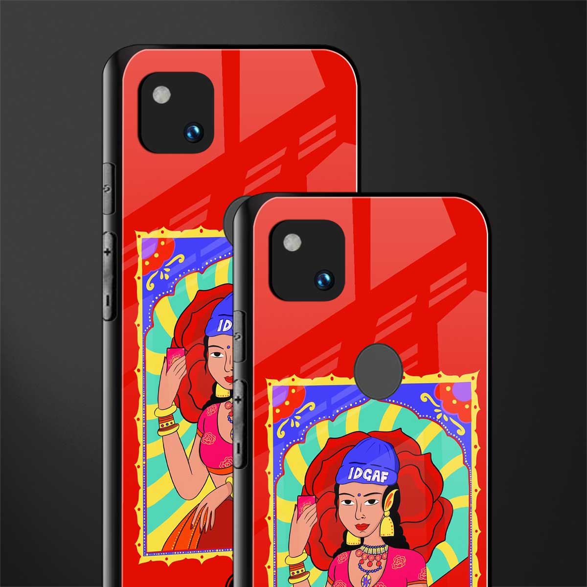 idgaf queen back phone cover | glass case for google pixel 4a 4g