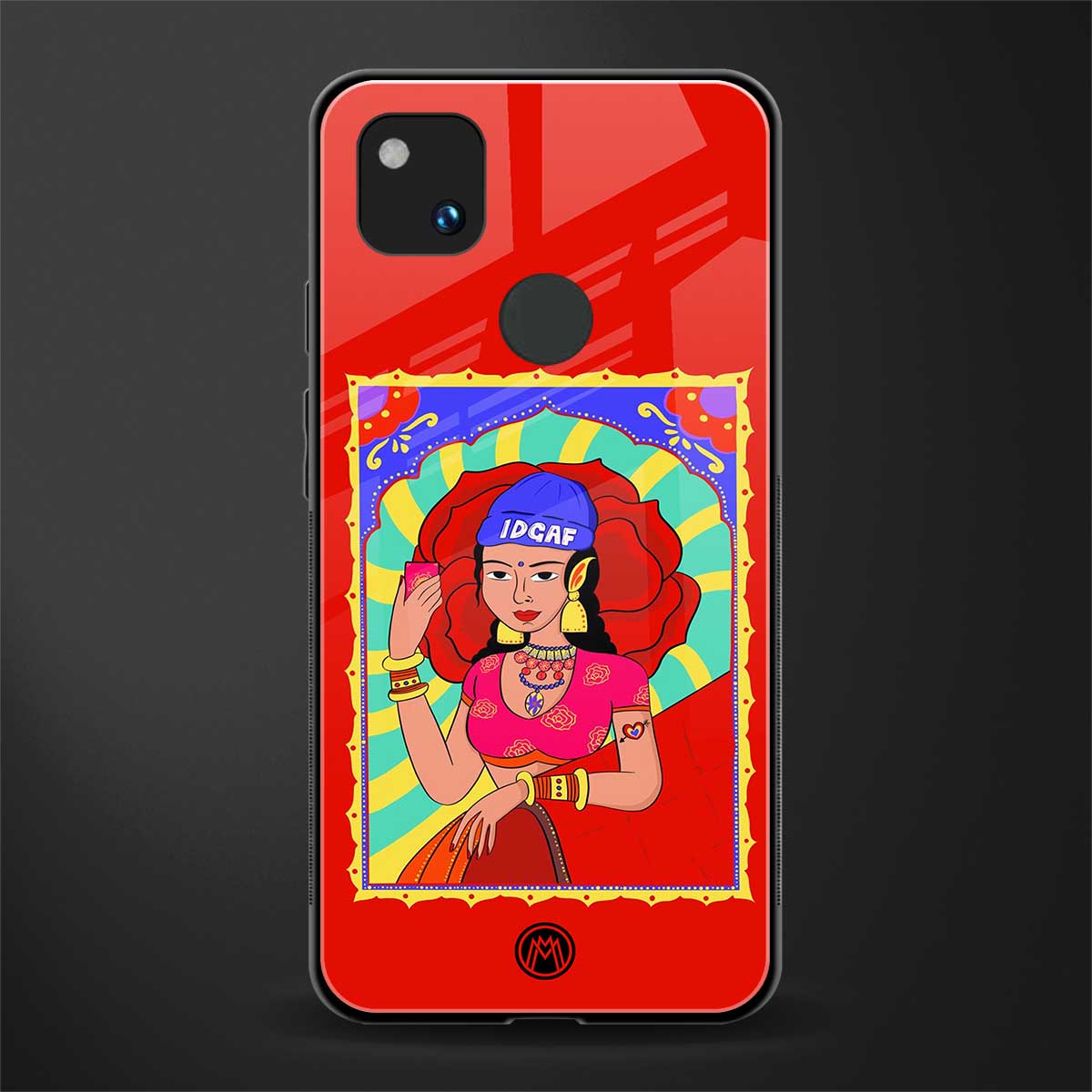 idgaf queen back phone cover | glass case for google pixel 4a 4g