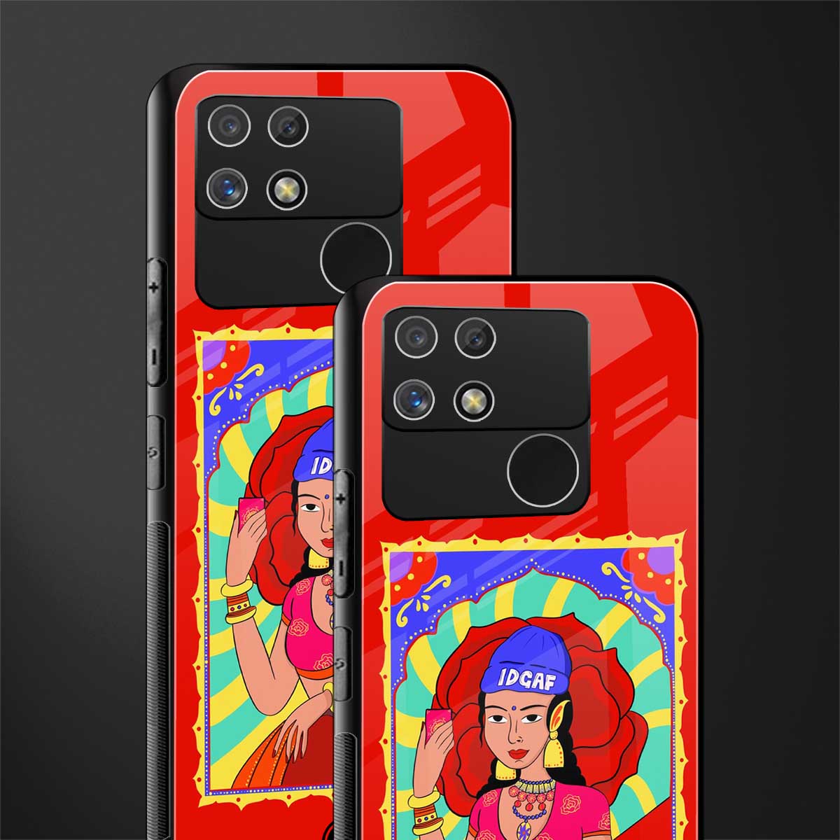 idgaf queen back phone cover | glass case for realme narzo 50a