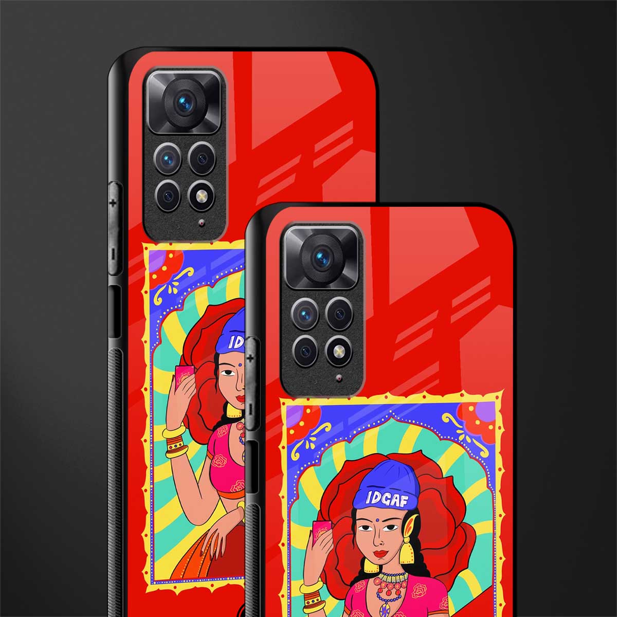 idgaf queen back phone cover | glass case for redmi note 11 pro plus 4g/5g