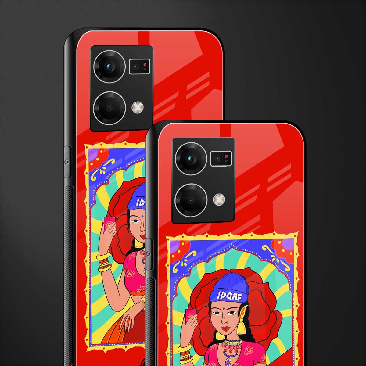 idgaf queen back phone cover | glass case for oppo f21 pro 4g