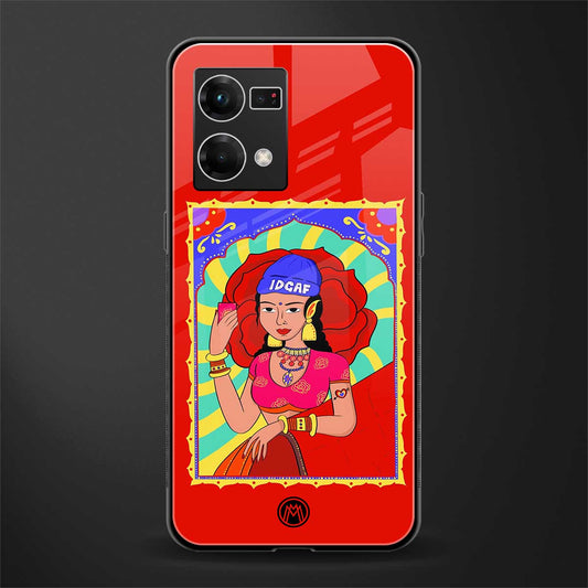 idgaf queen back phone cover | glass case for oppo f21 pro 4g
