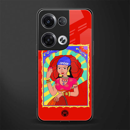 idgaf queen back phone cover | glass case for oppo reno 8 pro